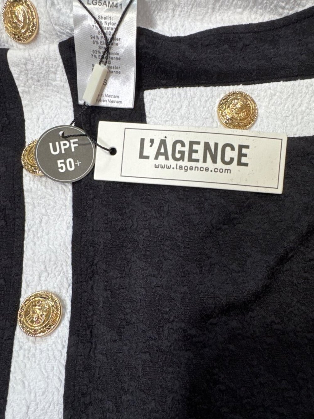 NWT L'Agence Coco Mini Skirt Cover Up Black/White Size Small - Picture 8 of 9